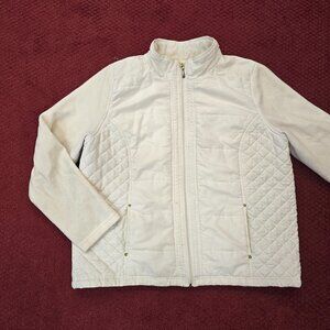 Karen Scott Sports Women's White Lightweight Quilted Puffer Jacket Size XL